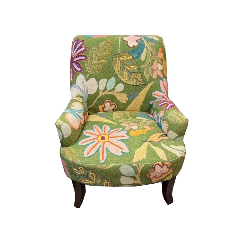 Green Floral Accent Chair